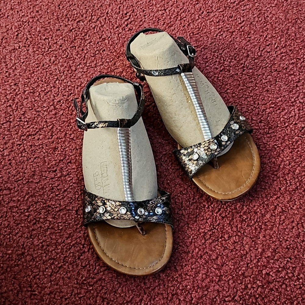 Metallic Snake Band Sandals
